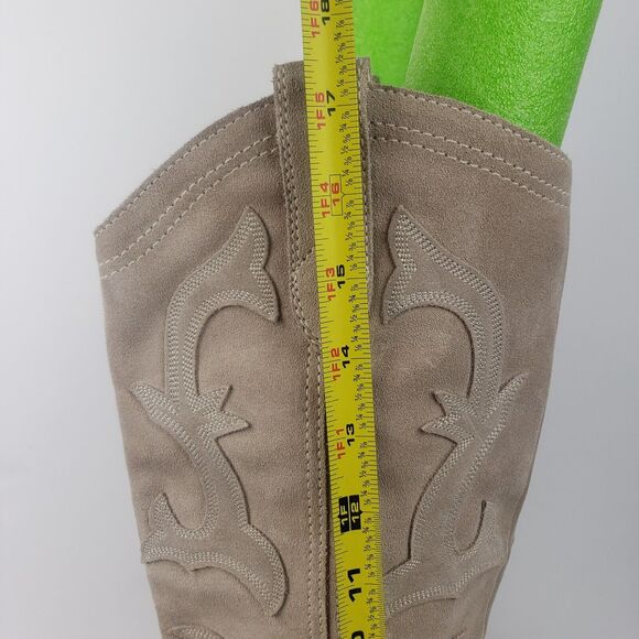 Dolce Vita Samare Western cowgirl tall Boots Suede beige Size 5 - Picture 2 of 16